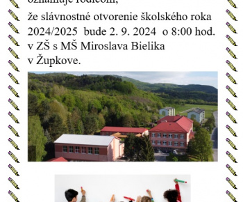 Aktuality / Škola volá  - slávnostné otvorenie šk.roku 2024/2025 - foto