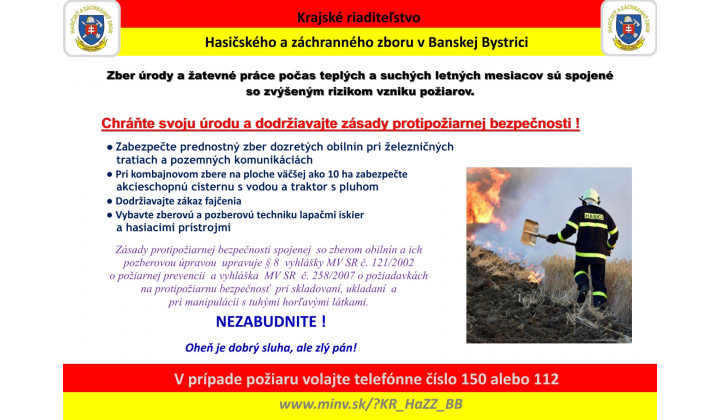 Ochrana úrody pred požiarmi