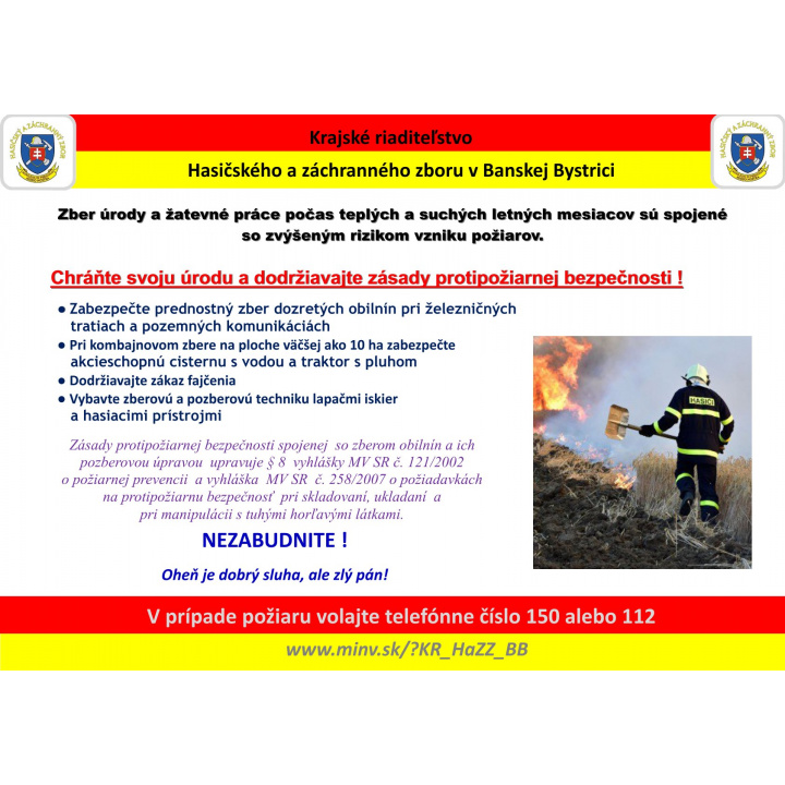 Ochrana úrody pred požiarmi
