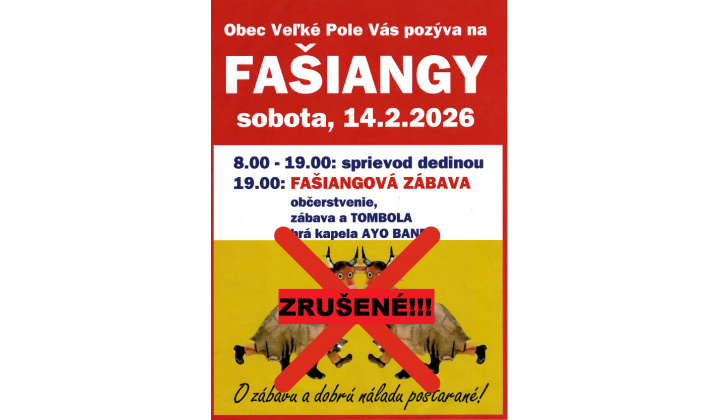 Zrušenie fašiangového sprievodu a fašiangovej zábavy 