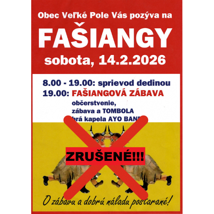 Zrušenie fašiangového sprievodu a fašiangovej zábavy 